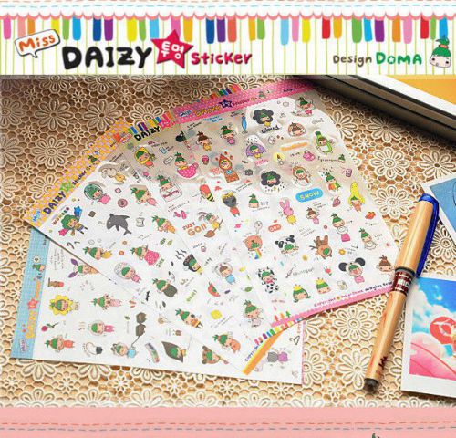 4 sheet girl decorate calendar diary planner albums notebook PVC stickers