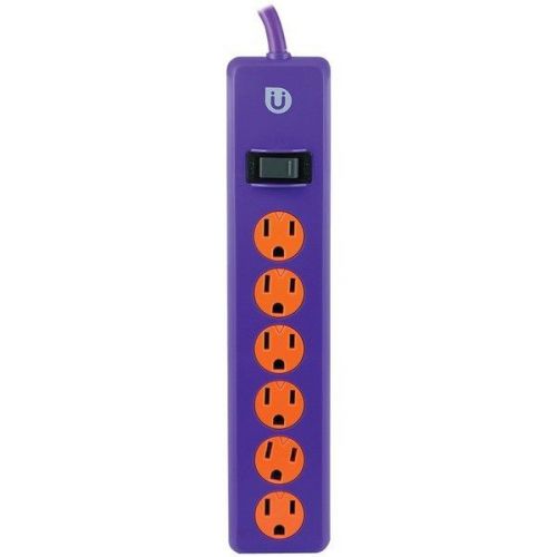 Ge 25116 uber 6 outlet power strip purple/orange 4&#039; cord for sale
