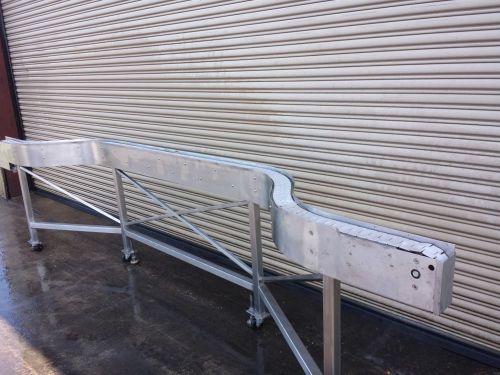 3.25&#034; x 13&#039; Long SS Bottle Conveyor with (4) 45 degree curves, Conveying