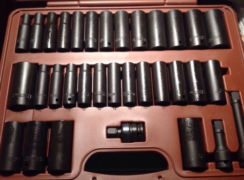 Paramount 33 piece socket set, 1/2&#034; drive standard and metric, plastic case for sale