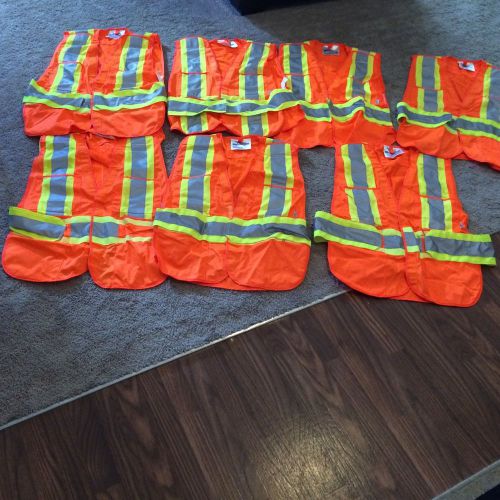Lot of (7) VIKING Industry Level Class2Level2 Solid High Visibility Safety Vests