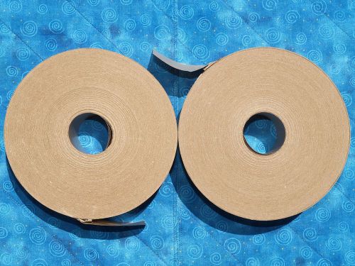 2 Rolls 70mm x 450 FT Reinforced Gummed Kraft Paper Tape Central Brand Grade 233