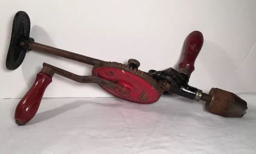 Vintage Millers Falls 2 Speed Breast Shoulder Brace Hand Crank Drill Auger Tool