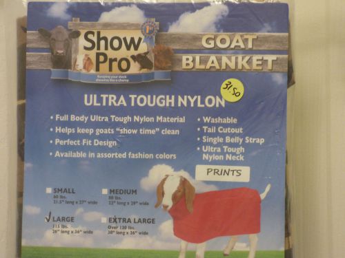4 Goat Blankets Show Pro New in Pkg. Size Lrg. 115 lbs 26&#034; long and 36&#034; Wide.
