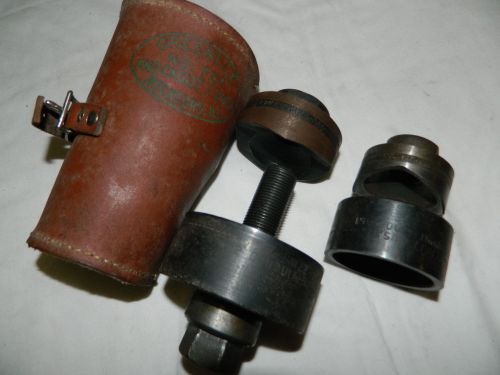 VTG Greenlee 737 Knockout Punch Set 2 Piece in Leather Case 1 1/2 &amp; 2&#034; inch