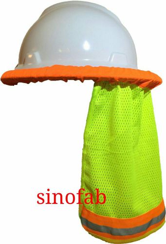 40 SAFETY HARD HAT NECK SHIELD HELMET SUN SHADE HI VIS REFLECTIVE STRIPE