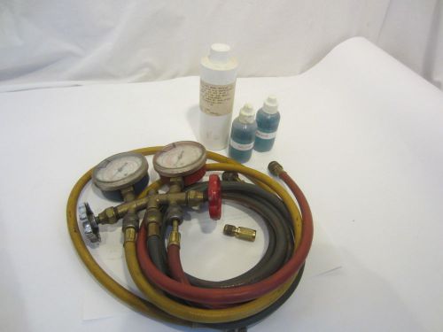 Jb air conditioning manifold gages gauge hose refrigerant leak test for sale