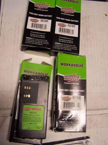 Lot of 4 NOS Interstate Workaholic Batteries RAD1045 = Motorola  GP320  SALE