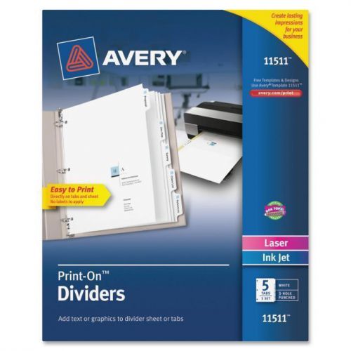 Avery 11511 Index Divider (5 Tab) Print-On