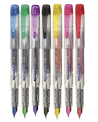 Platinum Preppy Rainbow Fountain Pen Set Fine Point - Pack of 7