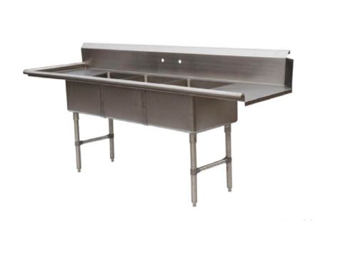 Three compartment dish table  20&#034;l x 20&#034;w x 12&#034;d (left side) bbksdt-3-20-12-20l for sale