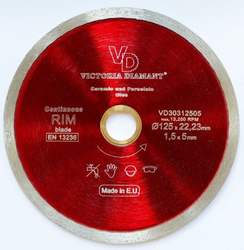 VD Continuous Rim Diamond Saw Blade Porcelain Ceramic Hard Tile 5 inch