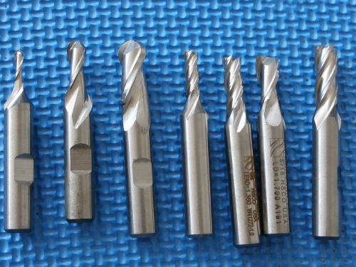 7 ASST NIAGARA CUTTER ENDMILLS SQ.2FL.5/16,4FL.1/4,3/16,5/16,BL.2FL.1/8,1/4,7/16