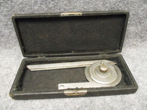 Vintage Starret Machinist Bevel Protractor Tool 1892 Patent w/ Case