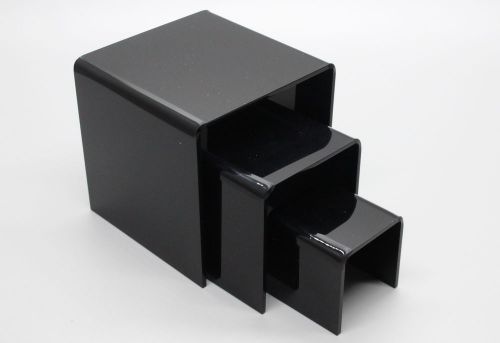 2&#034;3&#034;4&#034;Black Plexiglass Lucite Acrylic Display Risers -1/8&#034; Thick 20005