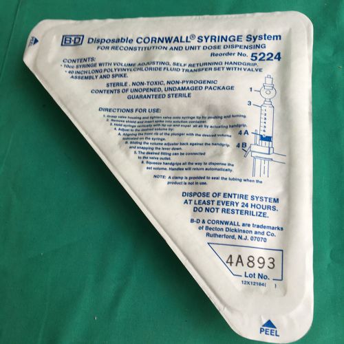 BD 305224 CORNWALL DISPOSABLE FLUID DISPENSING SYSTEM, 10mL, LOT OF 10