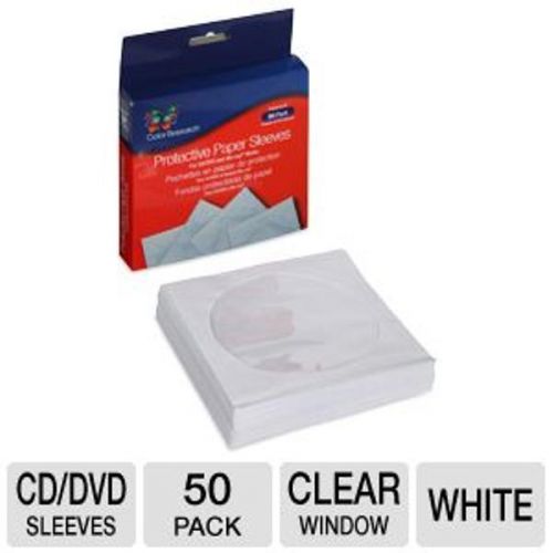 LOT OF 2 - Color Research Protective Paper Sleeves - 50 Pack, For CD/DVD, Window
