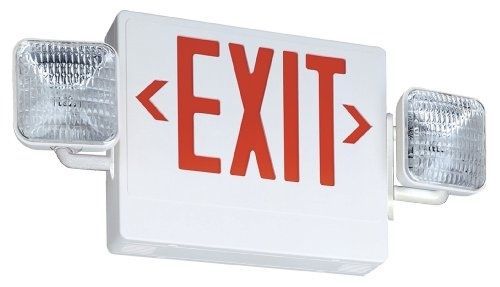 ECR LED M6 Integrated LED Exit/Unit Combo Light, White/Red