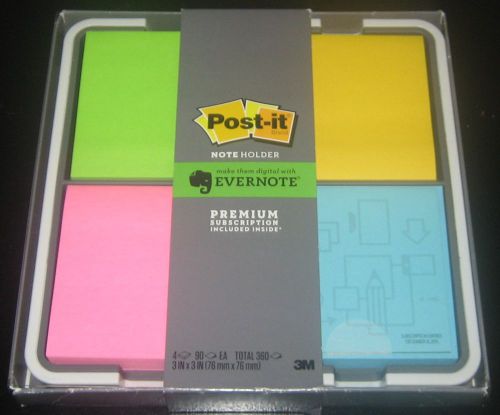 NEW Post It Evernote Note Holder with 4 Multi Color Post Its 360 Sheets Total