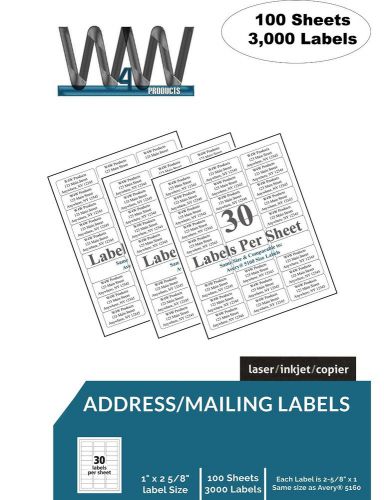 W4w 30-up name and address mailing labels sheets for sale