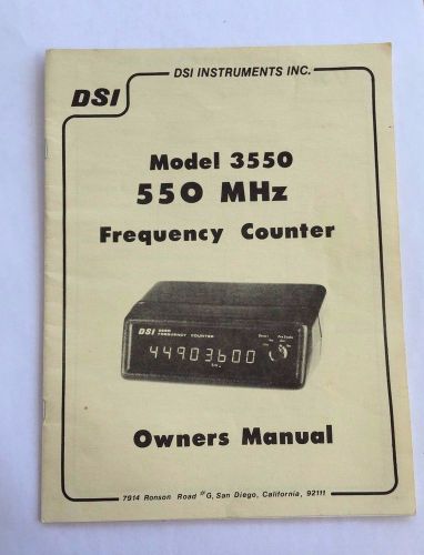 DSI INSTRUMENTS FREQUENCY COUNTER MANUAL- MODEL 3550