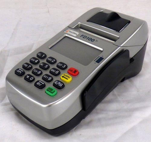 First Data FD100Ti Credit Card Terminal with Power Supply &amp; Power Cord