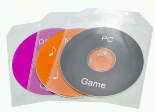 100 CD/DVD Premium CPP Clear Plastic Sleeves With Flap 100 Microns 1x100 packs