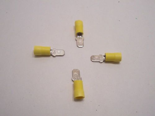Yellow Crimp Male Quick Disconnect Terminals - Pkg/10