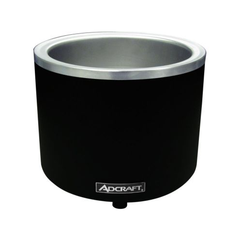 Adcraft FW-1200WR-B, 7/11 Qt. Round Black Food Cooker/Warmer