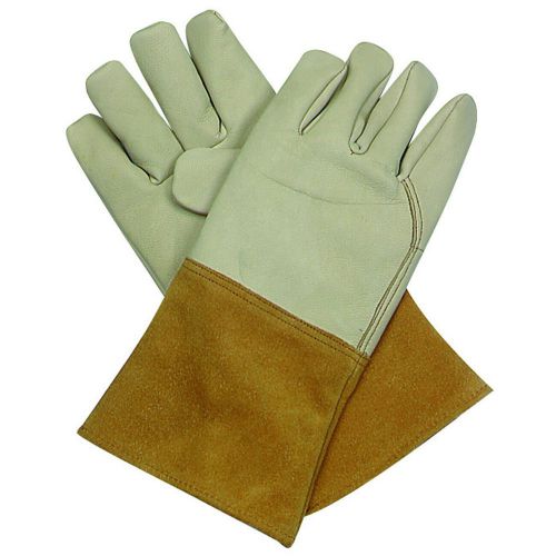 1 pair 14&#034; goat skin welding gloves both comfortable and protective! for sale