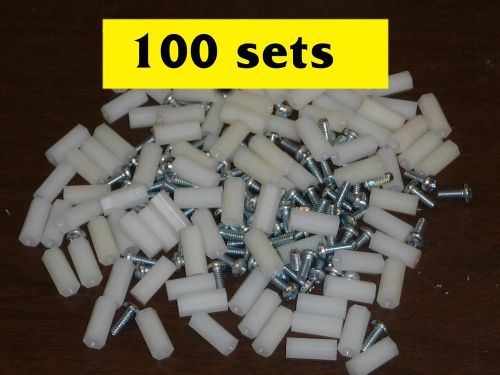 100 sets 5/8 &#034; nylon hexagonal pillar female x female standoff spacer w/ screws for sale