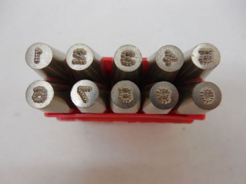 1/8&#034; PRYOR 10 piece Low Stress Dot Figure Set Steel Stamps 0-9 3.0mm PPDS10030