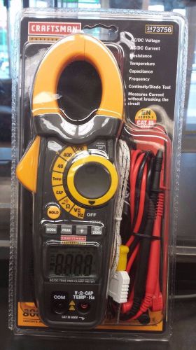 Craftsman 34-73756 Professional True Root Mean Square AC/DC Clamp Meter NEW E595