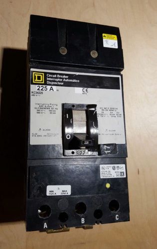 SQUARE D 225 AMP 3 POLE CIRCUIT BREAKER CAT No. KC34225 Fully Tested