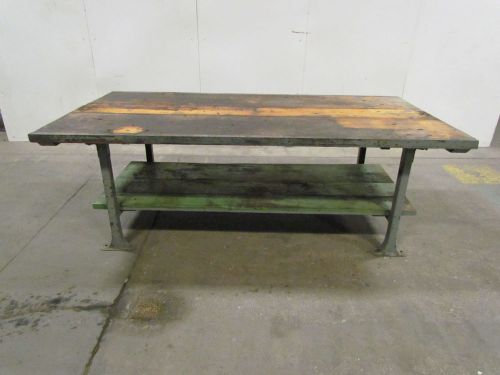Vintage Industrial Work Bench From GE Plant 1-3/4&#034;T Wood Top 49-1/2&#034;Wx96&#034;L Tabl