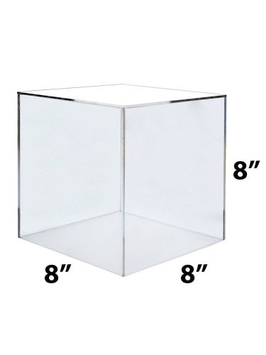 8 x 8 x 8 Clear Acrylic 5 Sided Display Cube