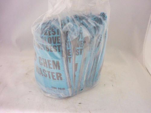 Twelve pair of best chem master natural rubber flock-lined gloves chm-m large for sale