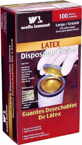 Wells lamont w770l 5-mil disposable latex gloves, 100-glove pack for sale