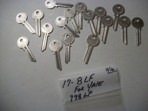Locksmith lot of 17, key blanks for yale locks, 8lf, 998lf  uncut for sale