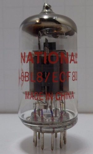 Nos national 6bl8 ecf80 grey plate foil getter vacuum tube tv7 tested 100%+rbox for sale