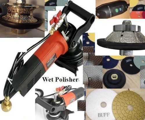 Wet Polisher V30 E30 Full Bevel Bullnose Router Bit 20 Pad Buff Granite Marble