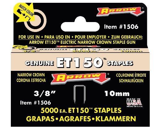 Arrow Fastener 1506 Genuine ET150/155 3/8-Inch Narrow Crown Staples, 5,000-Pack