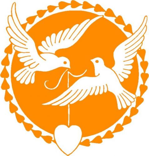 30 Custom Orange Love Doves Personalized Address Labels