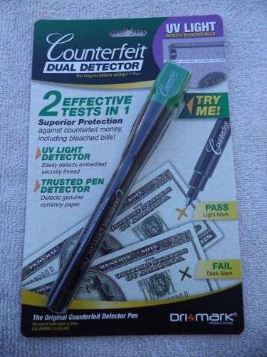 DriMark Smart Money Counterfeit Detector Pen with Reusable UV Led Light 351UVB