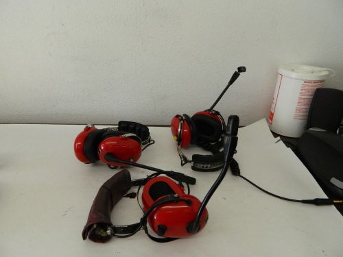 Lot of 3 Fire Fighter Communications Headset (red)