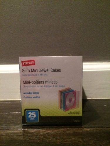 STAPLES SLIM MINI JEWEL CASES 25 CASES PER PACKAGE