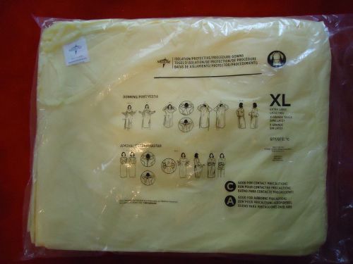 Medline Disposable Yellow Isolation Gown Extra Large 10-count