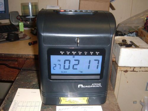 Acroprint Time Clock Top Load in/out Model ATR 240 Time Recorder with 500 cards