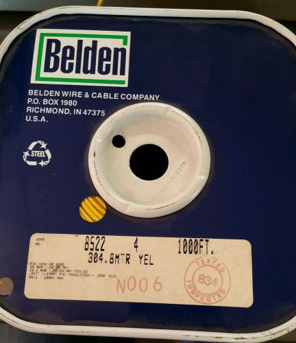 Belden 8522 Yellow 1000FT Roll, 18 AWG Hook Up Wire