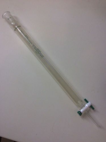 Chemglass 1&#034; ID 12&#034; Chromatography Column 24/40  Protective Cover PTFE Stopcock